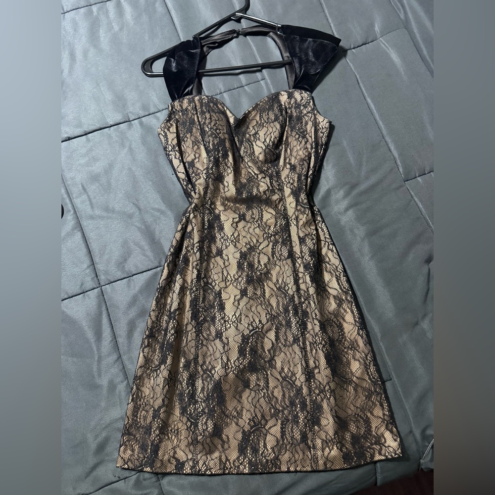 Guess  Black and Tan Lace Dress